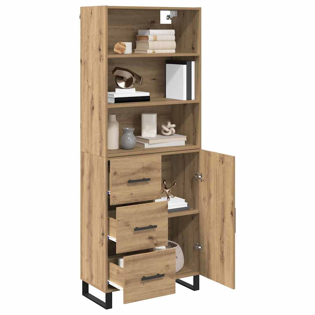 Highboard s ladicama 2 pcs Umjetnički hrast Konstruirano drvo