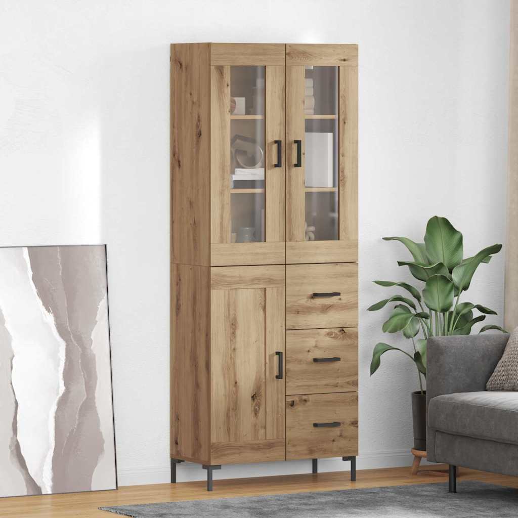 Highboard s ladicama 2 pcs Umjetnički hrast Konstruirano drvo