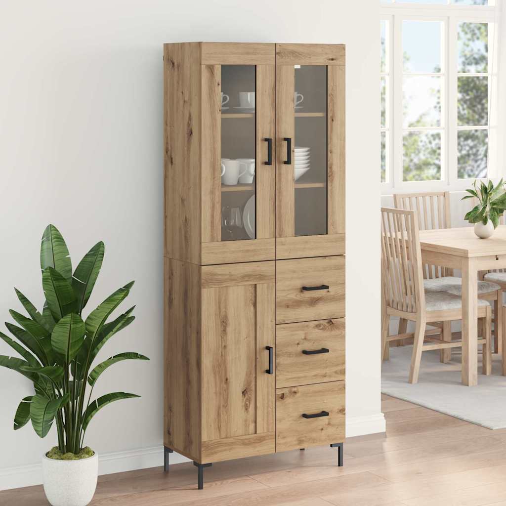 Highboard s ladicama 2 pcs Umjetnički hrast Konstruirano drvo