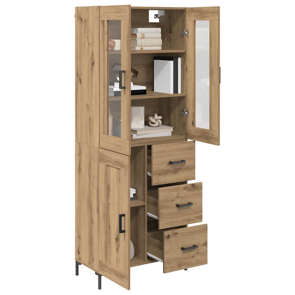 Highboard s ladicama 2 pcs Umjetnički hrast Konstruirano drvo