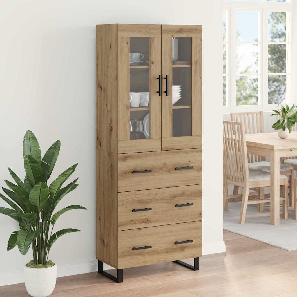 Highboard s ladicama 2 pcs Umjetnički hrast Konstruirano drvo