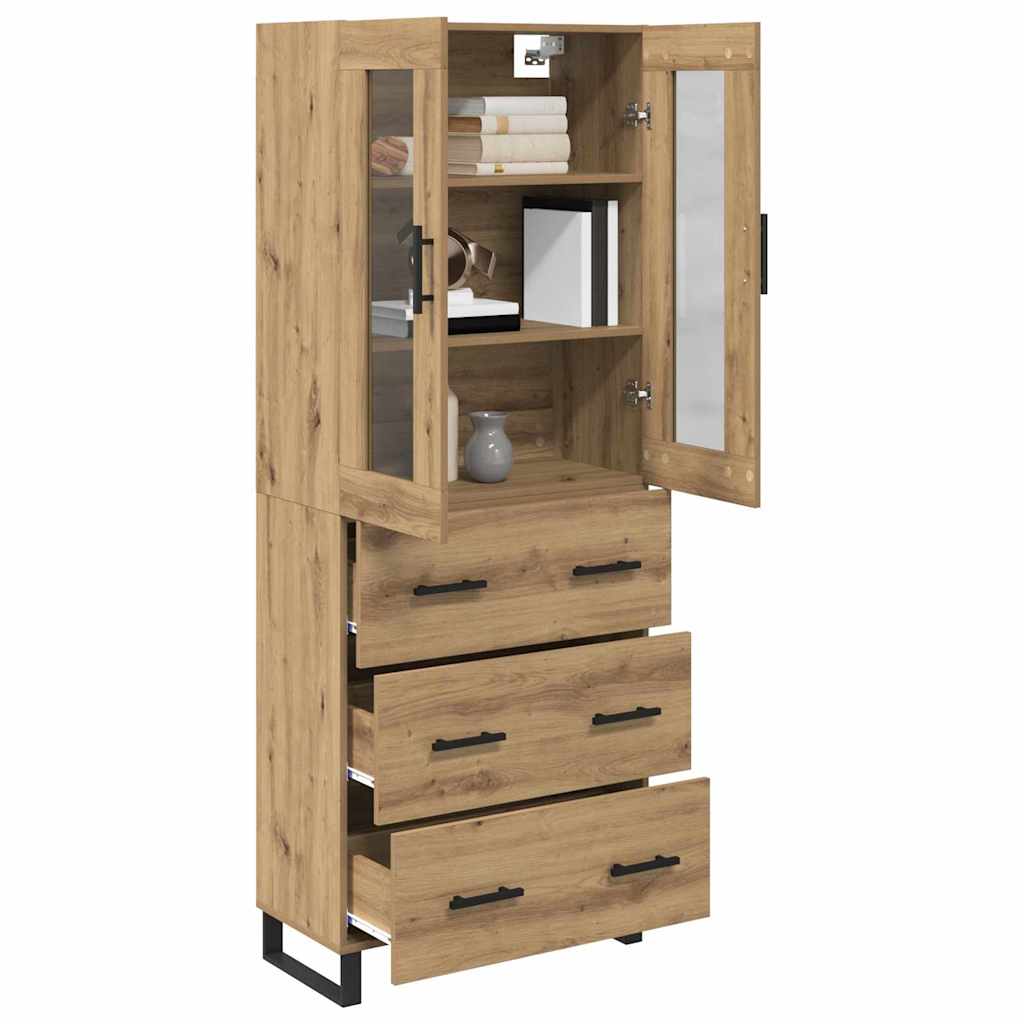 Highboard 2 kom. Umjetnički hrast 69,5 x 34 x 180 cm