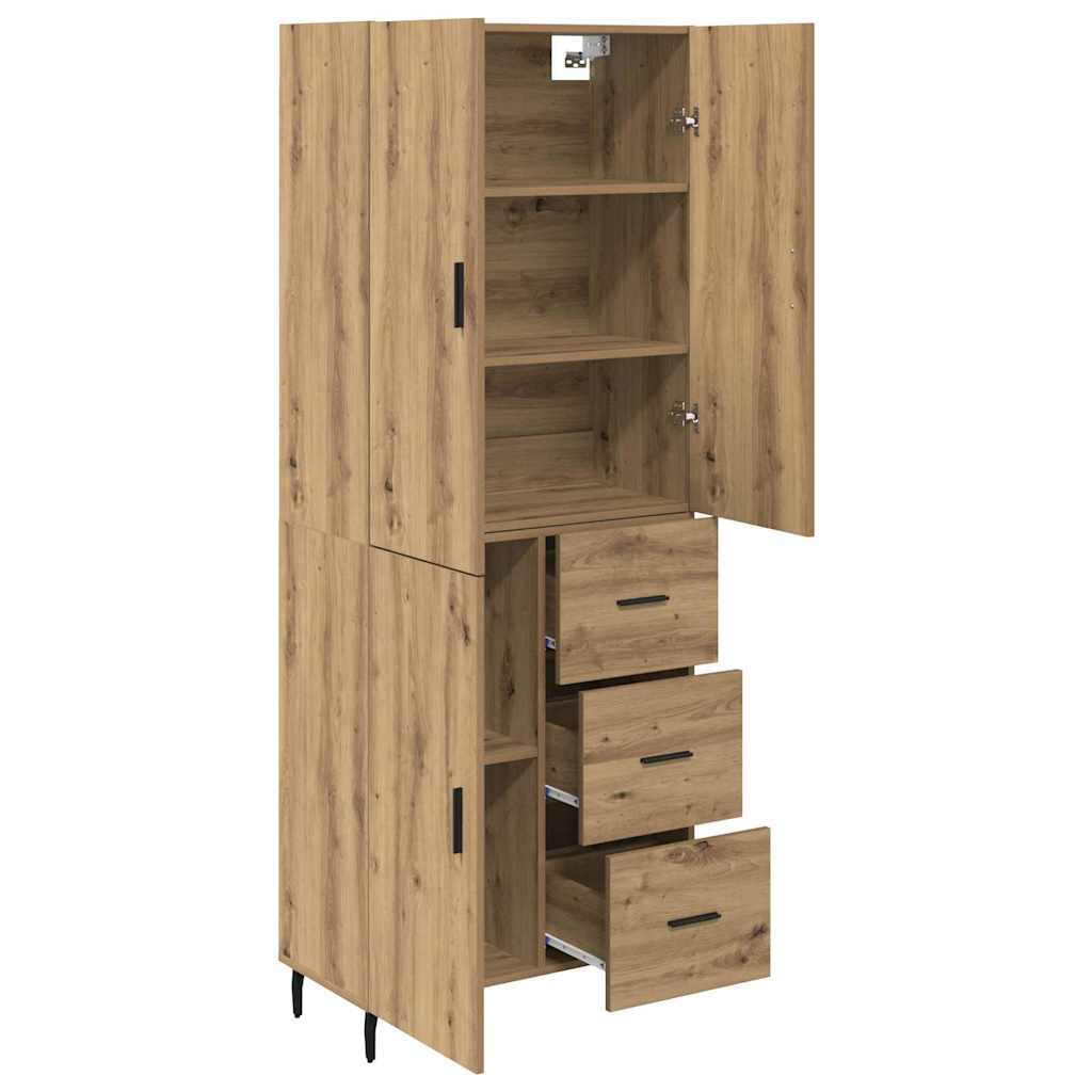 Highboard 2 kom. Umjetnički hrast 69,5 x 34 x 180 cm