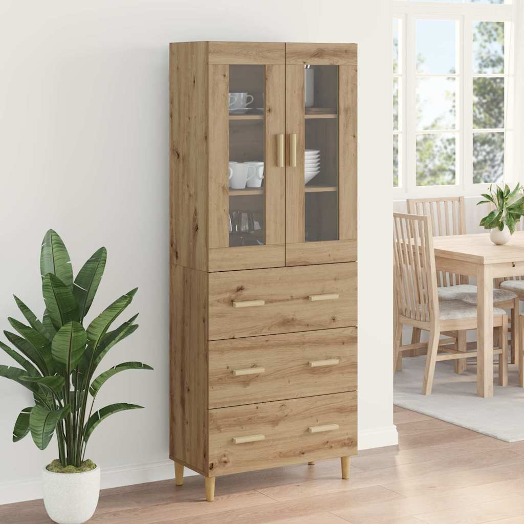 Highboard s ladicama Umjetnički hrast 69,5 x 34 x 180 cm