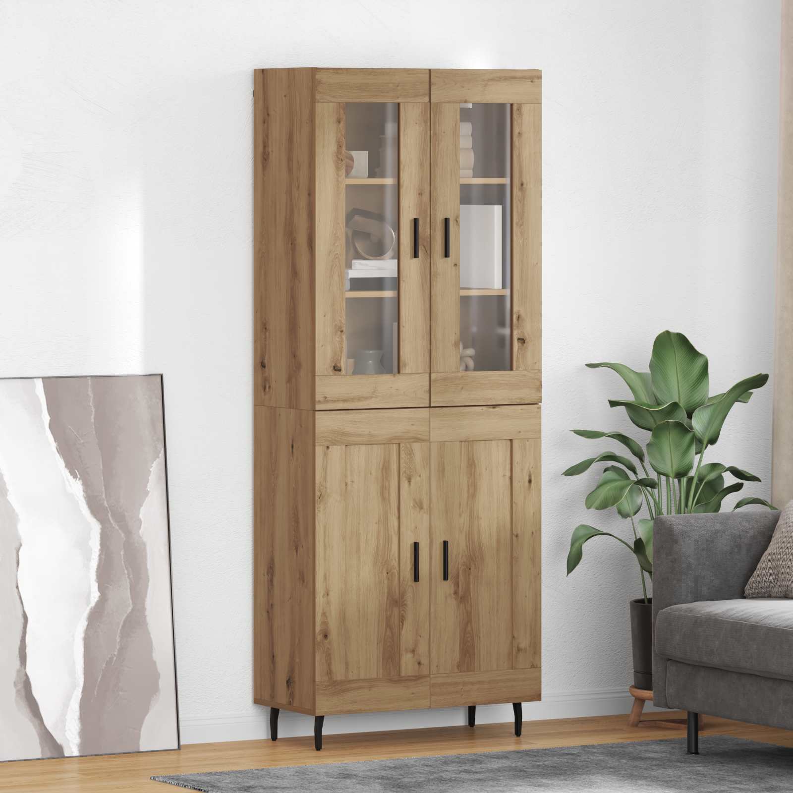 Highboard 2 pcs Umjetnički hrast Konstruirano drvo