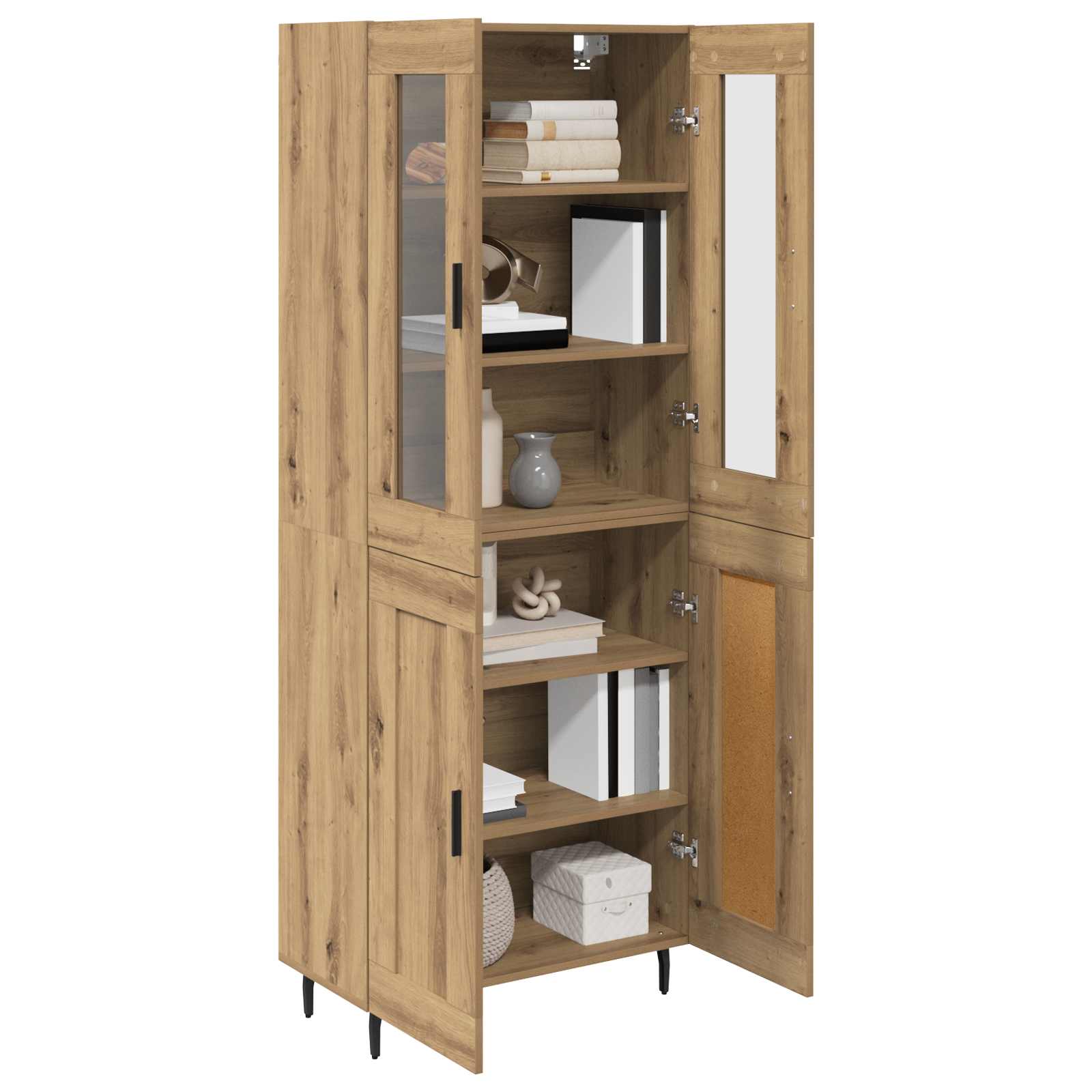 Highboard 2 pcs Umjetnički hrast Konstruirano drvo