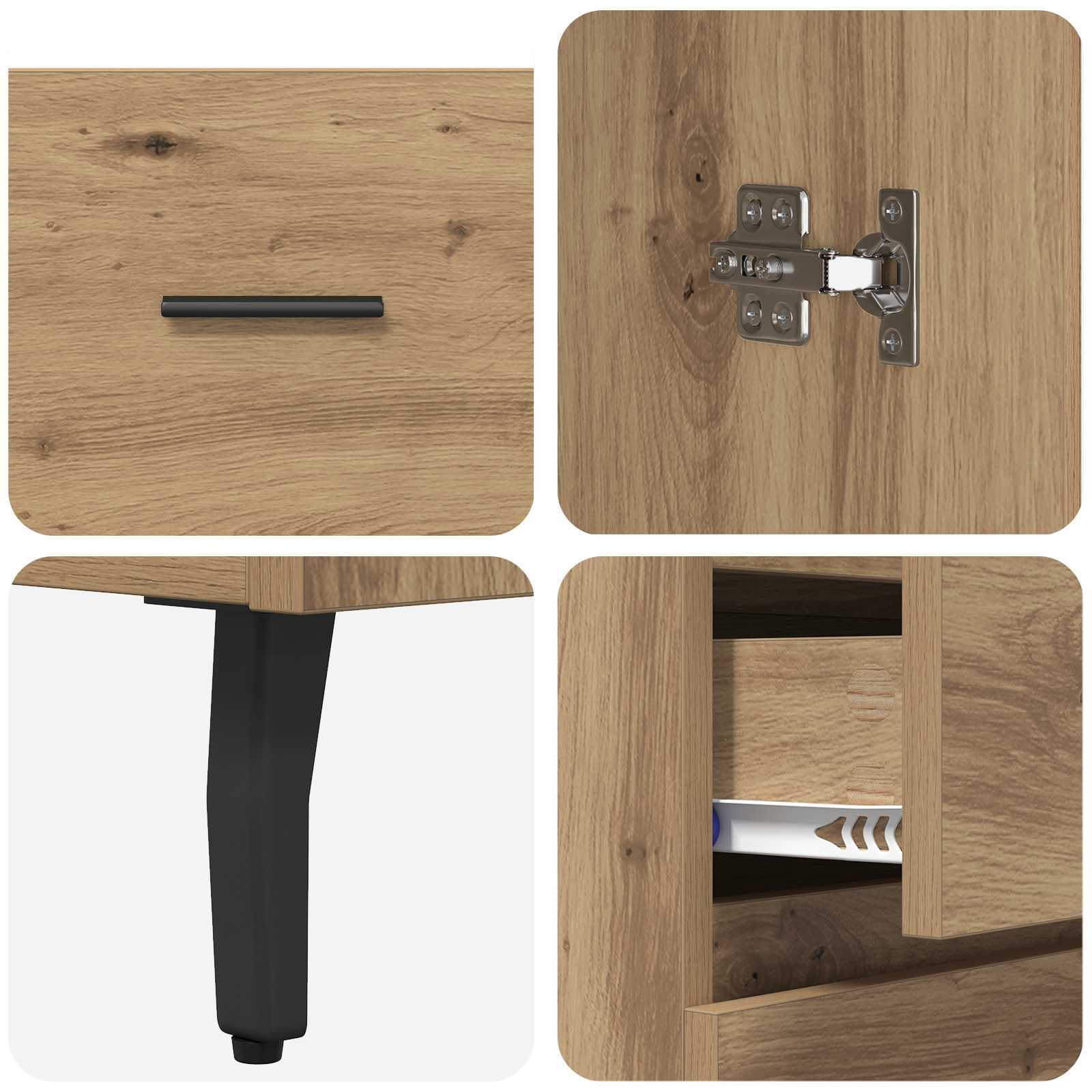 Highboard s ladicama 2 pcs Umjetnički hrast Konstruirano drvo