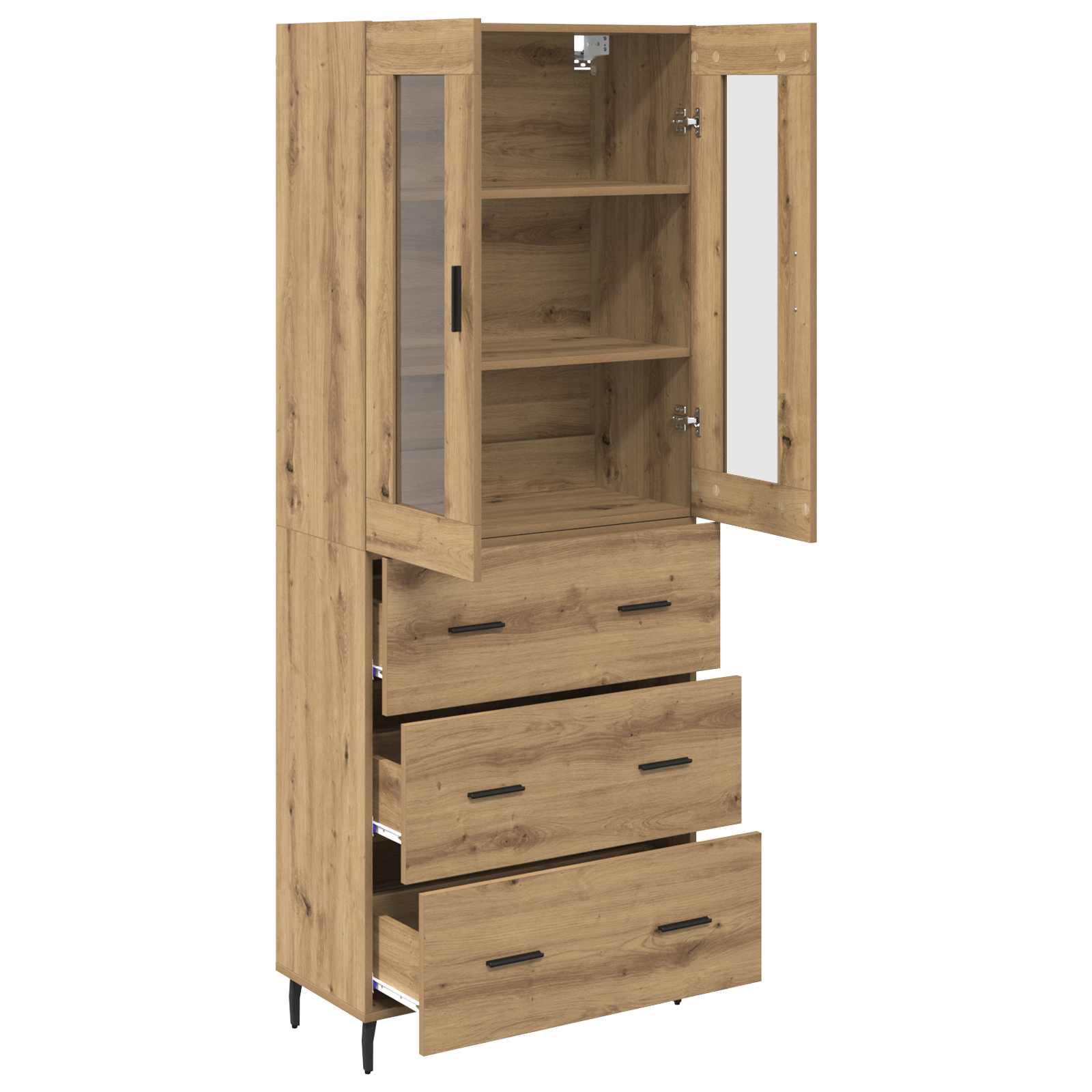 Highboard s ladicama 2 pcs Umjetnički hrast Konstruirano drvo