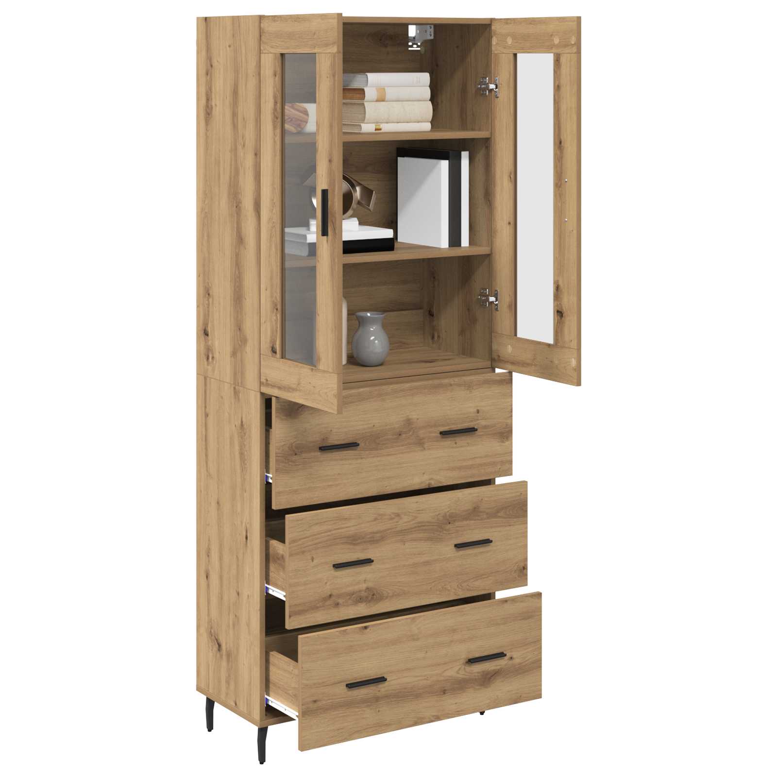 Highboard s ladicama 2 pcs Umjetnički hrast Konstruirano drvo