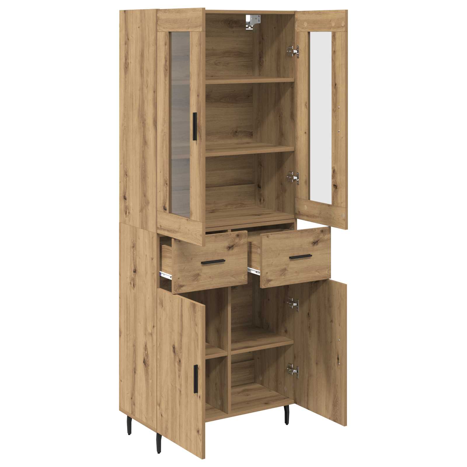 Highboard s ladicama 2 pcs Umjetnički hrast Konstruirano drvo