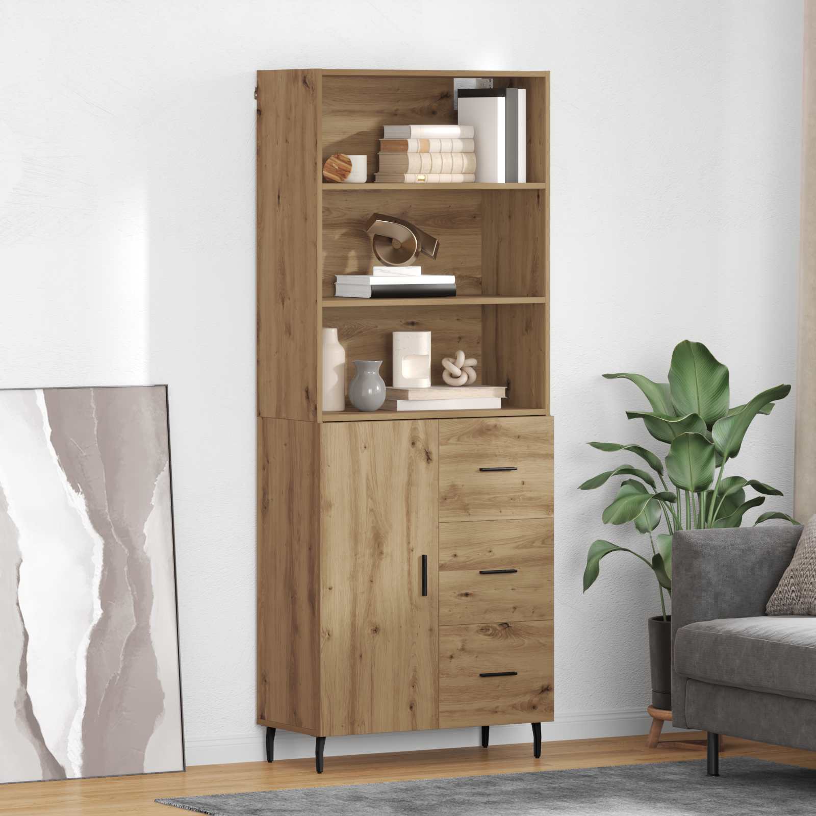Highboard s ladicama Umjetnički hrast 69,5 x 34 x 180 cm