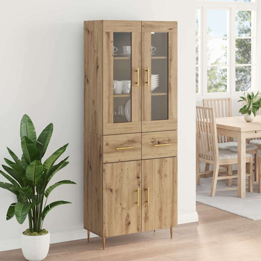 Highboard s ladicama 2 pcs Umjetnički hrast Konstruirano drvo