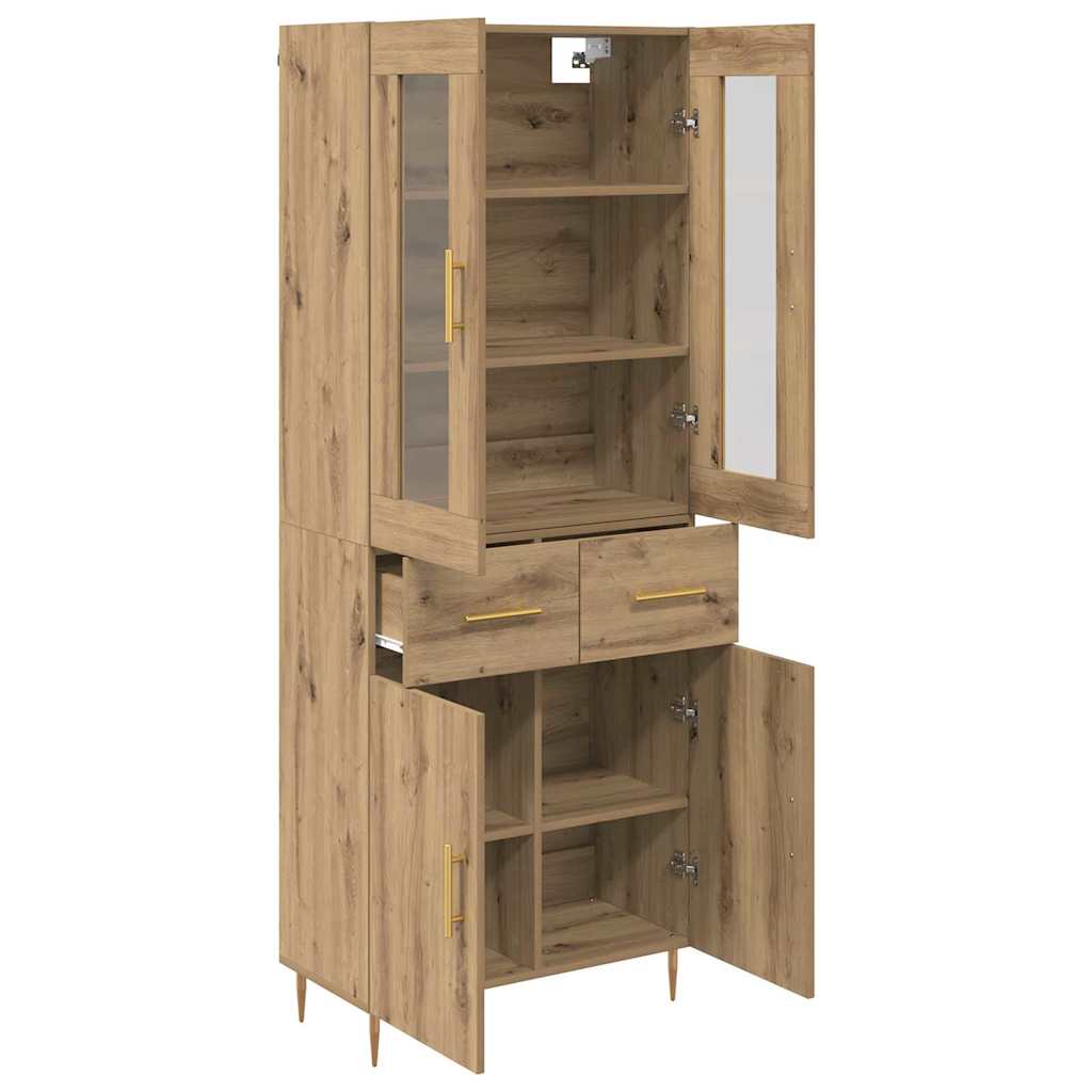 Highboard s ladicama 2 pcs Umjetnički hrast Konstruirano drvo