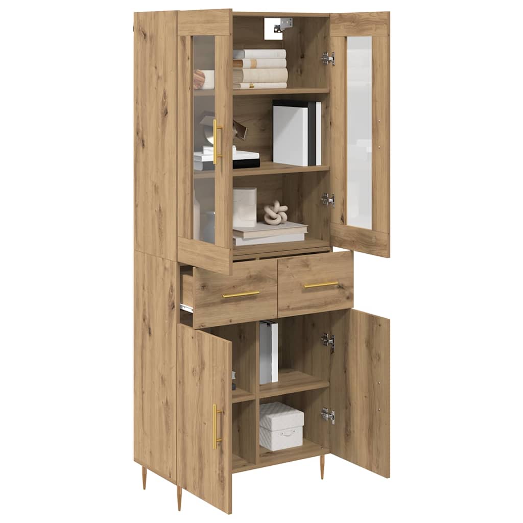 Highboard s ladicama 2 pcs Umjetnički hrast Konstruirano drvo