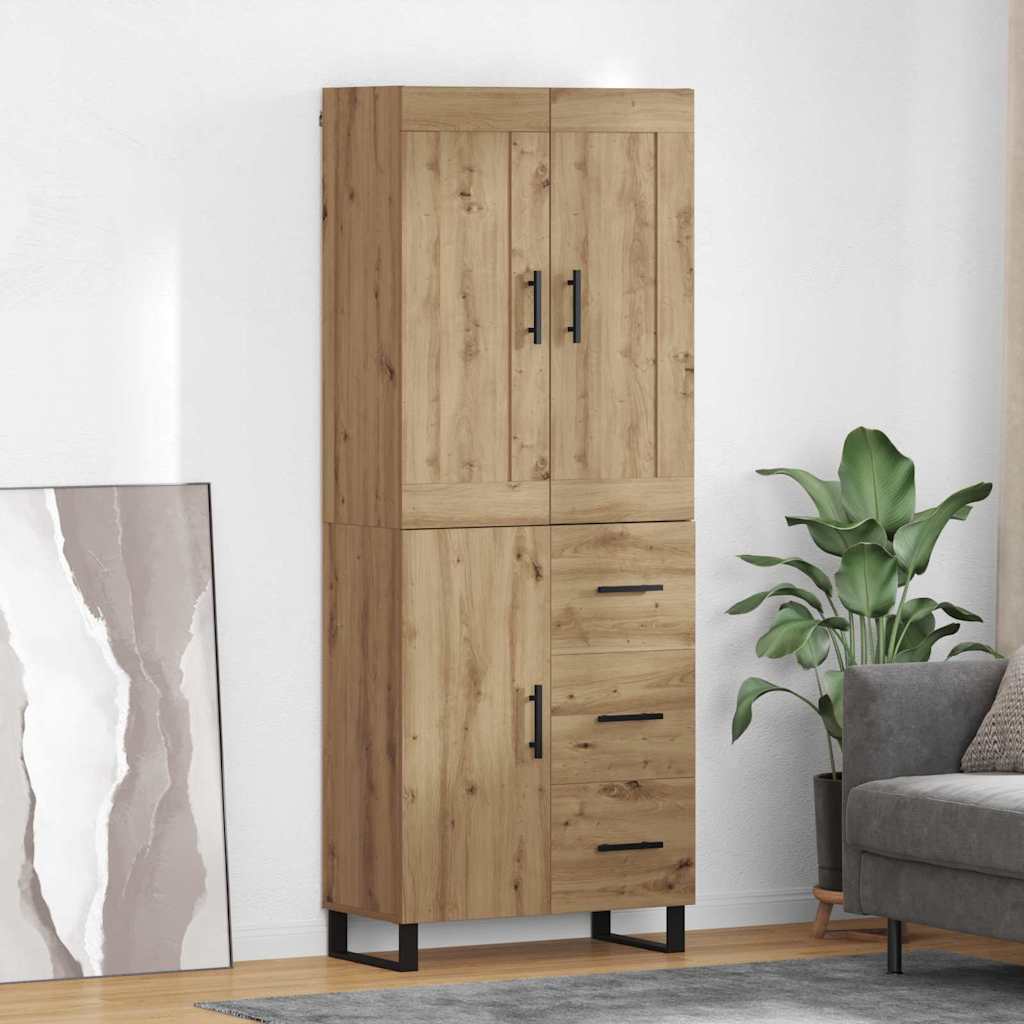 Highboard 2 kom. Umjetnički hrast 69,5 x 34 x 180 cm