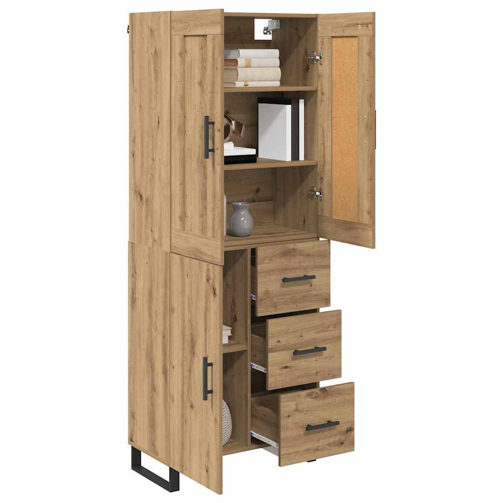 Highboard 2 kom. Umjetnički hrast 69,5 x 34 x 180 cm