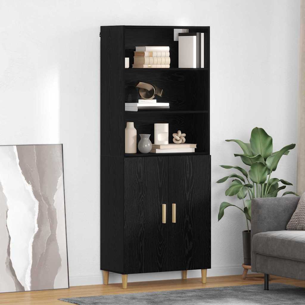 Highboard Crni hrast 69,5 x 32,5 x 180 cm Konstruirano drvo