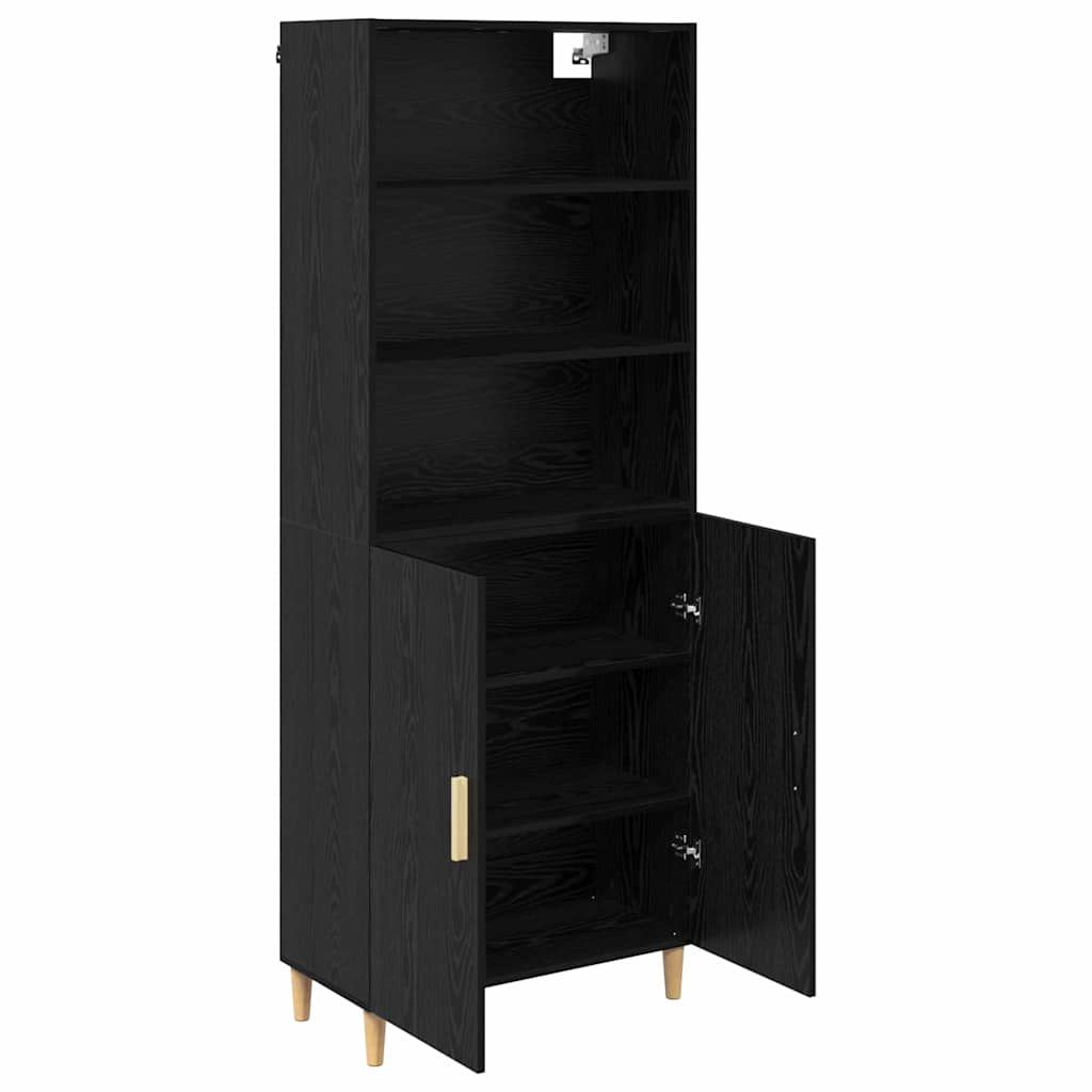 Highboard Crni hrast 69,5 x 32,5 x 180 cm Konstruirano drvo