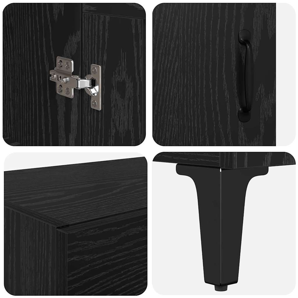 Highboard Zidne Crni hrast 69,5 x 34 x 180 cm Konstruirano drvo
