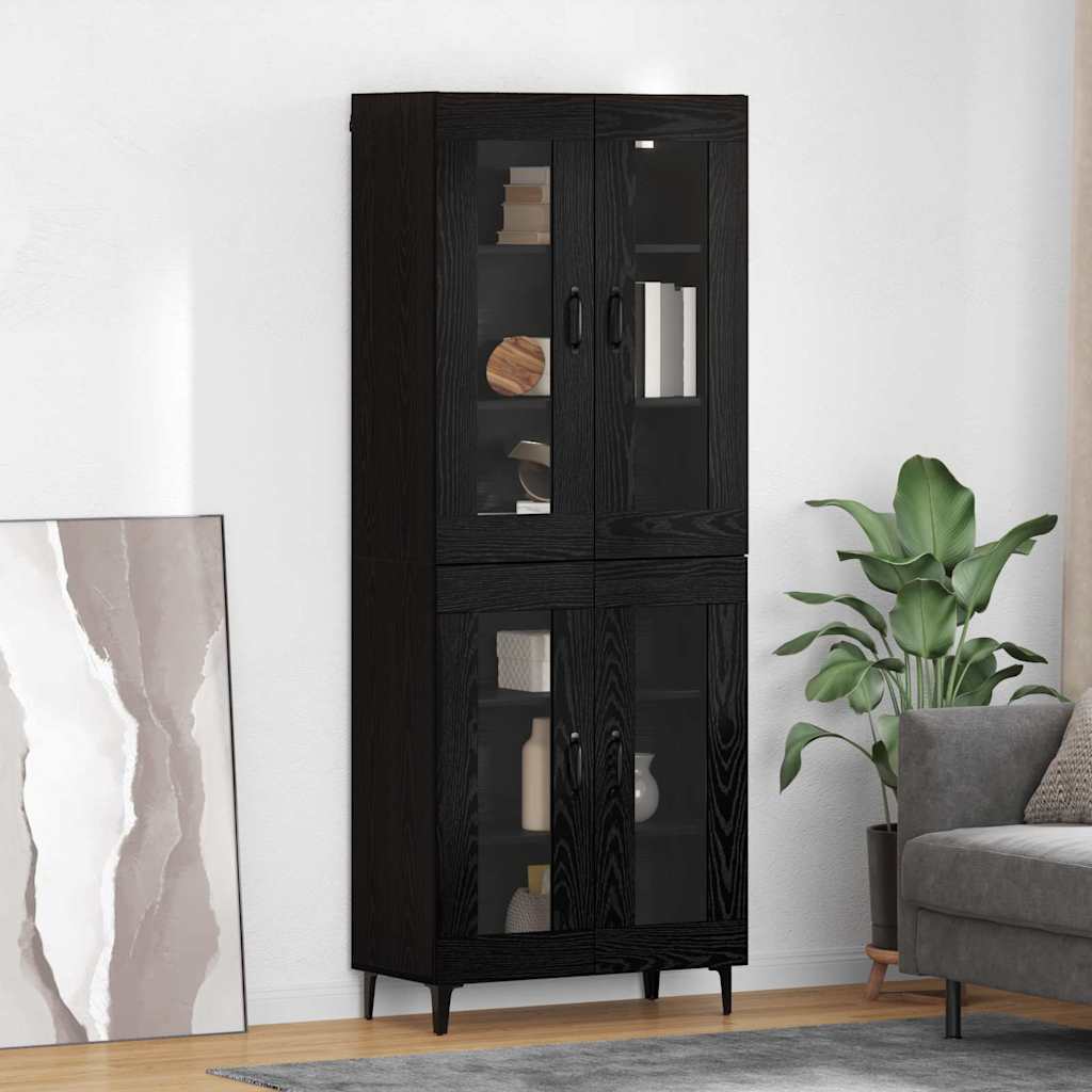 Highboard Zidne Crni hrast 69,5 x 34 x 180 cm Konstruirano drvo