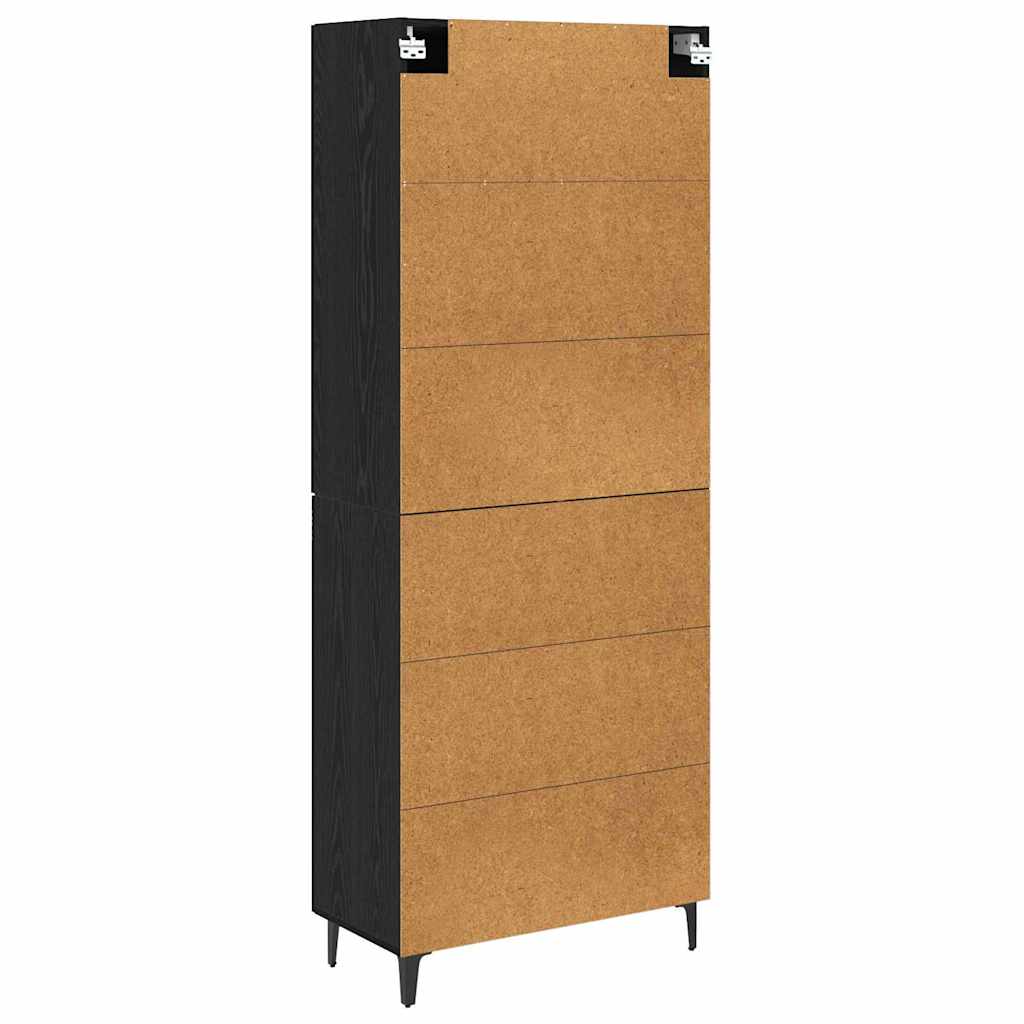 Highboard Zidne Crni hrast 69,5 x 34 x 180 cm Konstruirano drvo