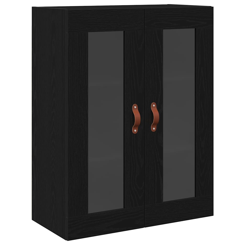 Visoki ormar s policom 2 pcs Crni hrast Konstruirano drvo
