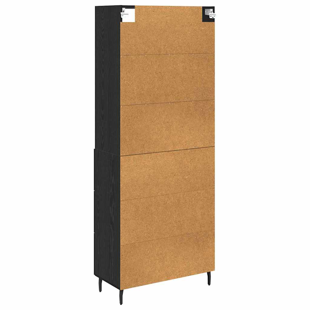 Highboard s ladicama Crni hrast 69,5 x 34 x 180 cm
