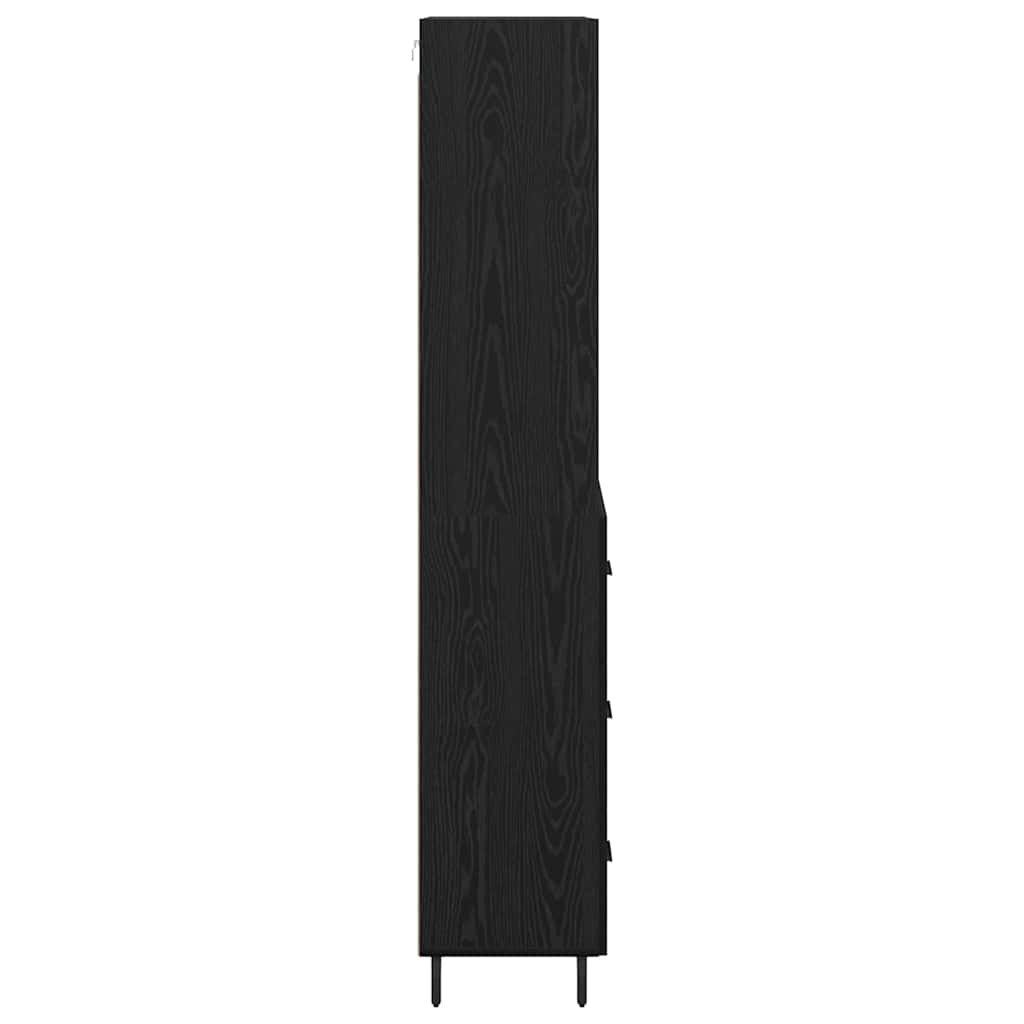 Highboard s ladicama Crni hrast 69,5 x 34 x 180 cm