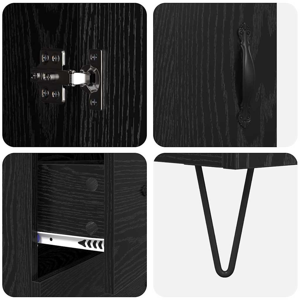 Highboard Crni hrast 69,5 x 34 x 180 cm Konstruirano drvo