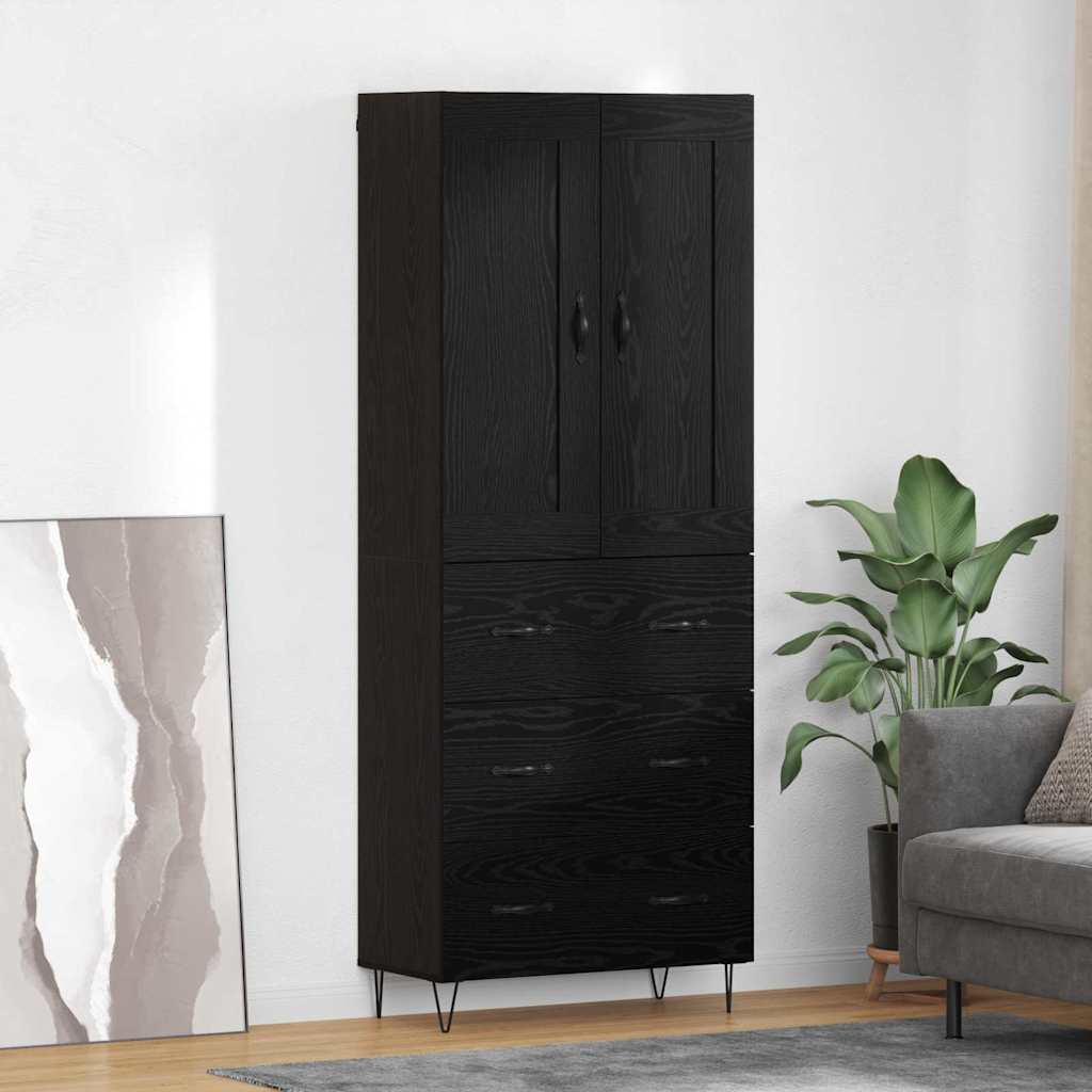 Highboard Crni hrast 69,5 x 34 x 180 cm Konstruirano drvo