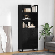 Highboard s ladicama 2 pcs Crni hrast Konstruirano drvo