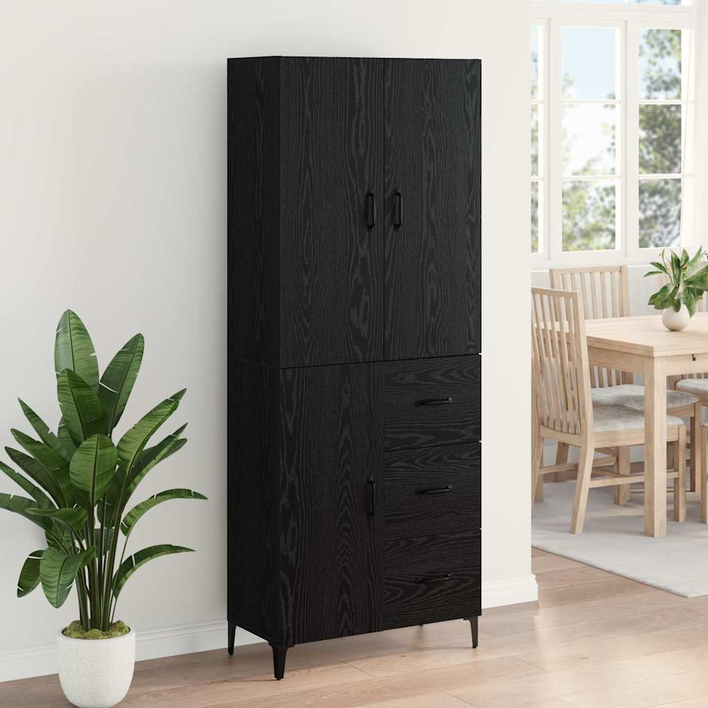 Highboard Zidne Crni hrast 69,5 x 34 x 180 cm Konstruirano drvo