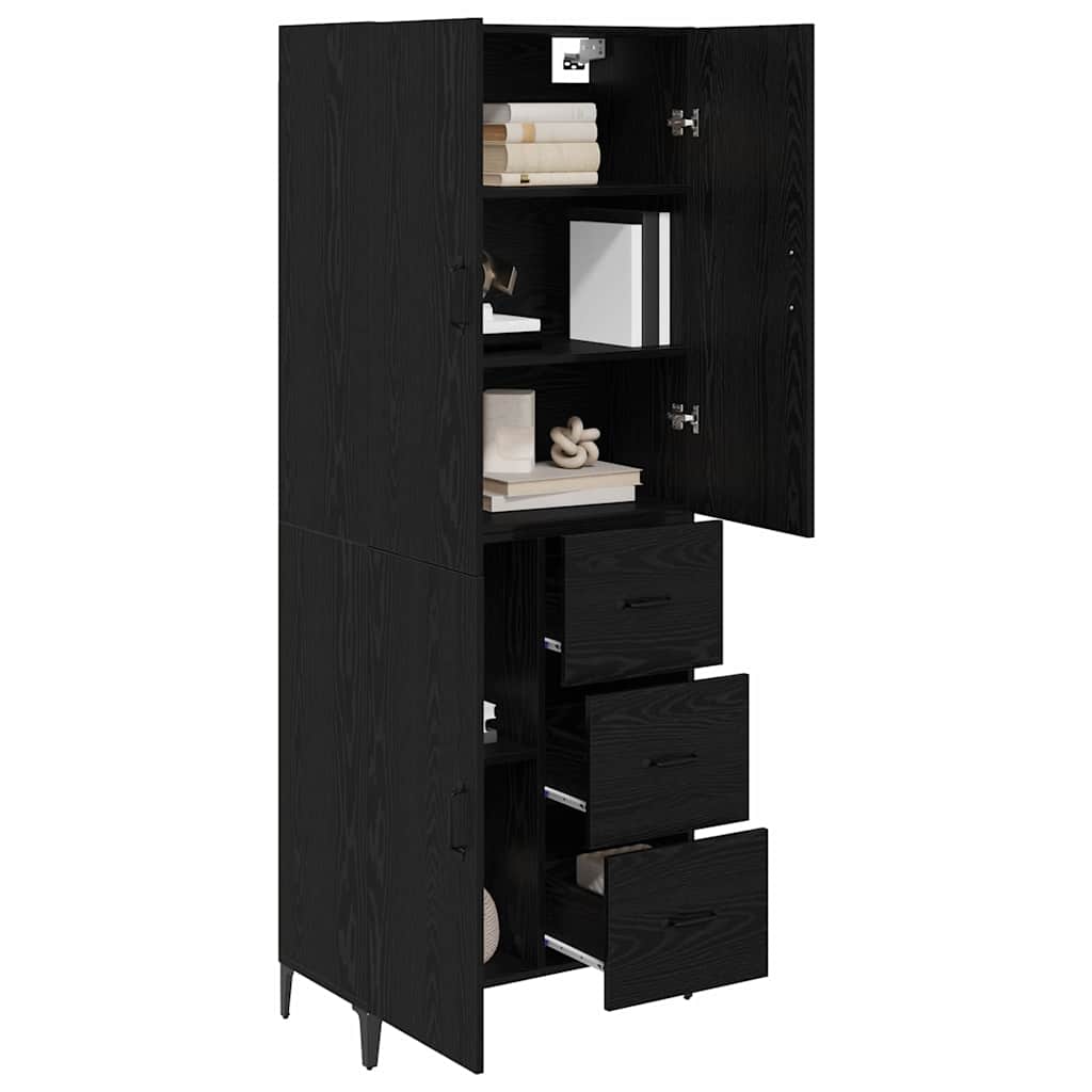 Highboard Zidne Crni hrast 69,5 x 34 x 180 cm Konstruirano drvo