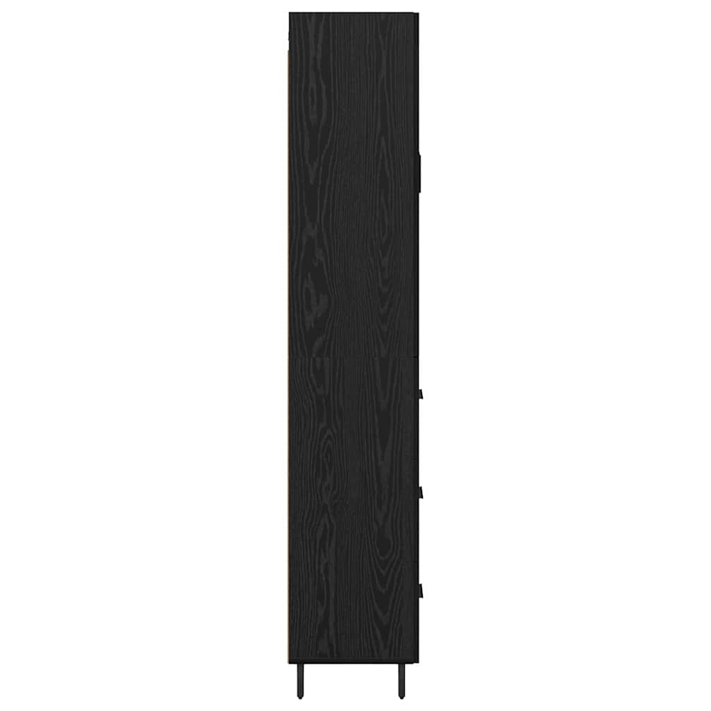 Highboard s ladicama 2 pcs Crni hrast Konstruirano drvo