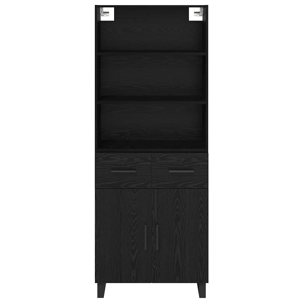 Highboard 2 pcs Crni hrast 69,5 x 34 x 180 cm Konstruirano drvo
