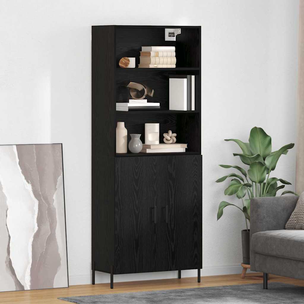 Highboard Crni hrast 69,5 x 34 x 180 cm Konstruirano drvo