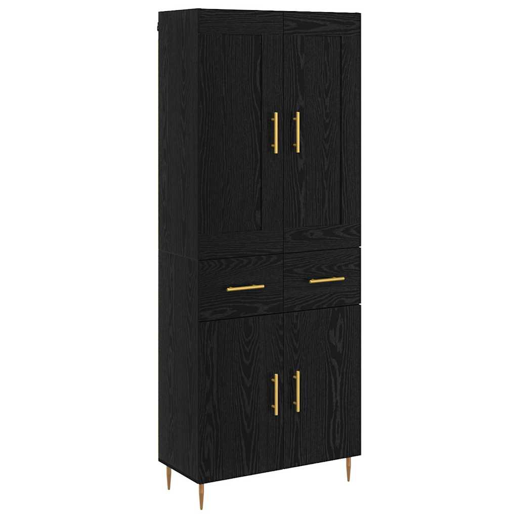 Highboard Crni hrast 69,5 x 34 x 180 cm Konstruirano drvo