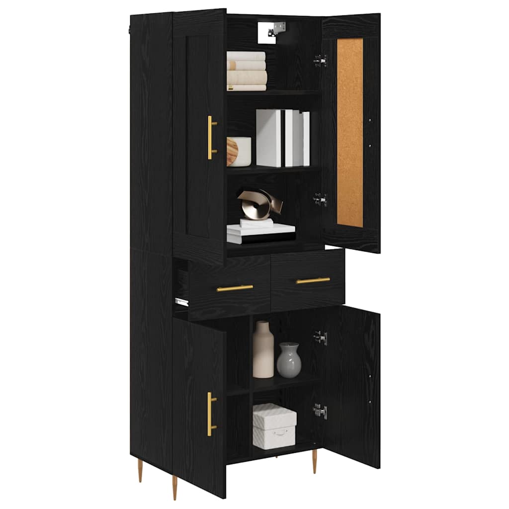 Highboard Crni hrast 69,5 x 34 x 180 cm Konstruirano drvo
