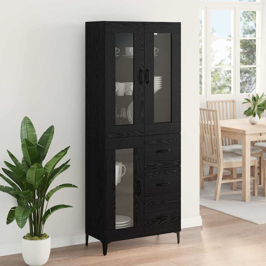Highboard Crni hrast 69,5 x 34 x 180 cm Konstruirano drvo