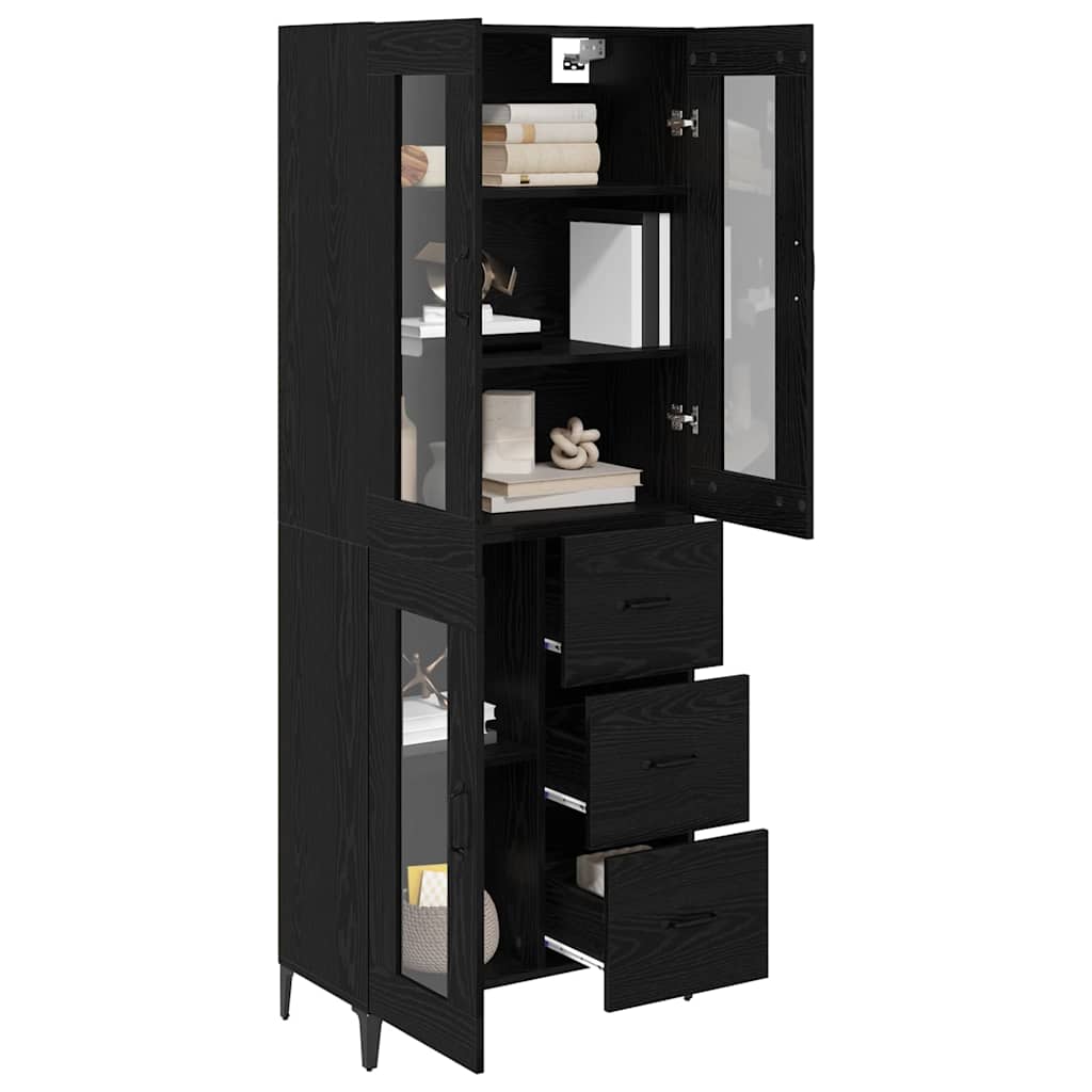 Highboard Crni hrast 69,5 x 34 x 180 cm Konstruirano drvo