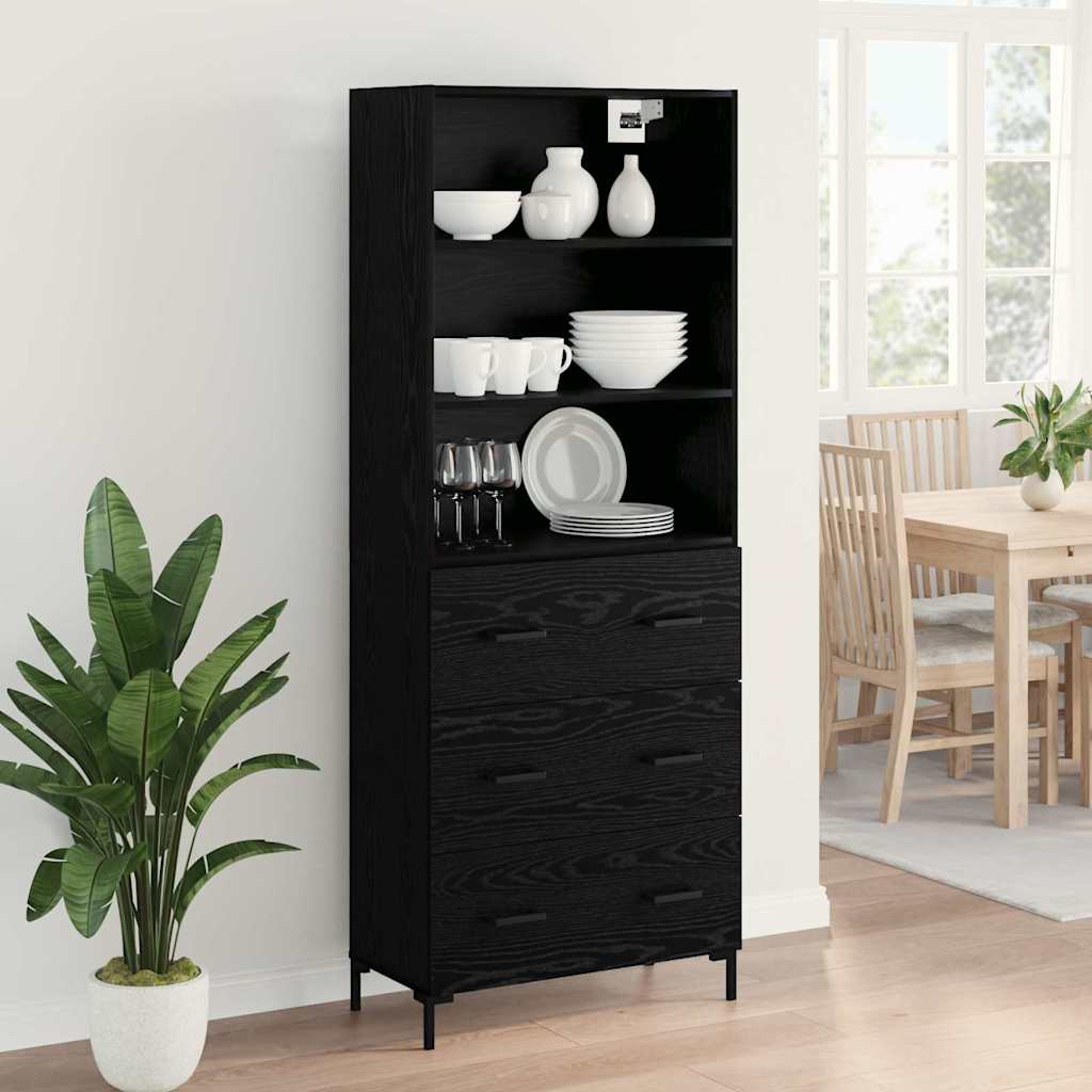 Highboard Crni hrast 69,5 x 34 x 180 cm Konstruirano drvo