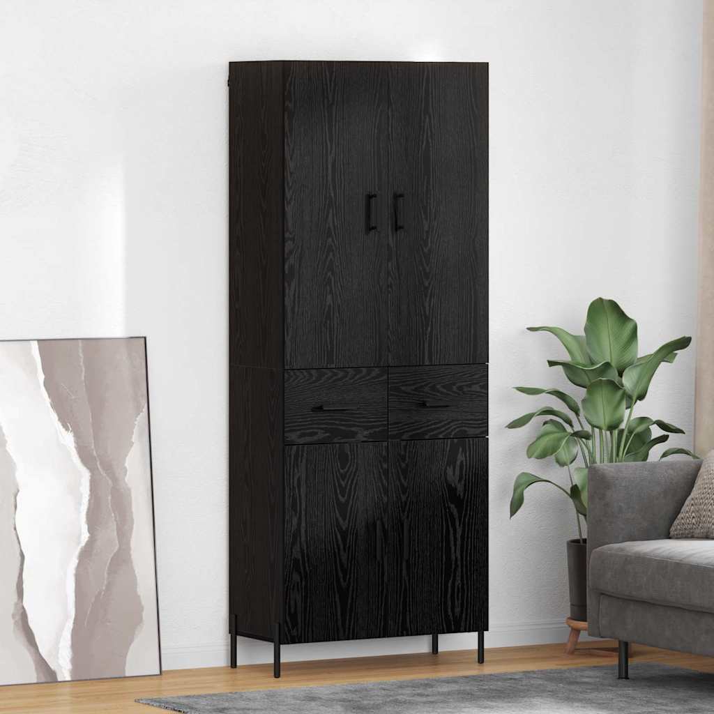 Highboard Crni hrast 69,5 x 34 x 180 cm Konstruirano drvo