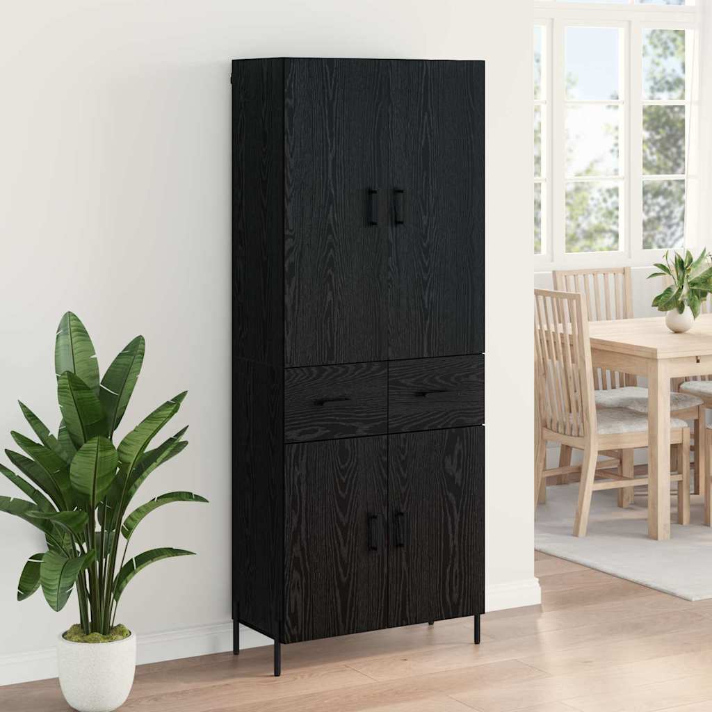 Highboard Crni hrast 69,5 x 34 x 180 cm Konstruirano drvo