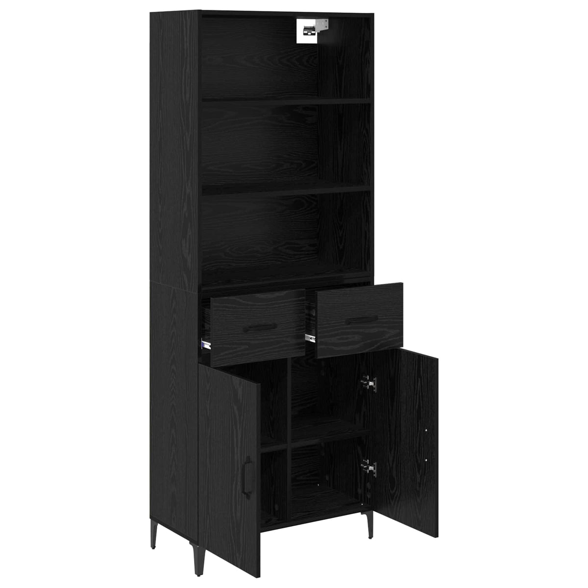 Highboard Crni hrast 69,5 x 34 x 180 cm Konstruirano drvo