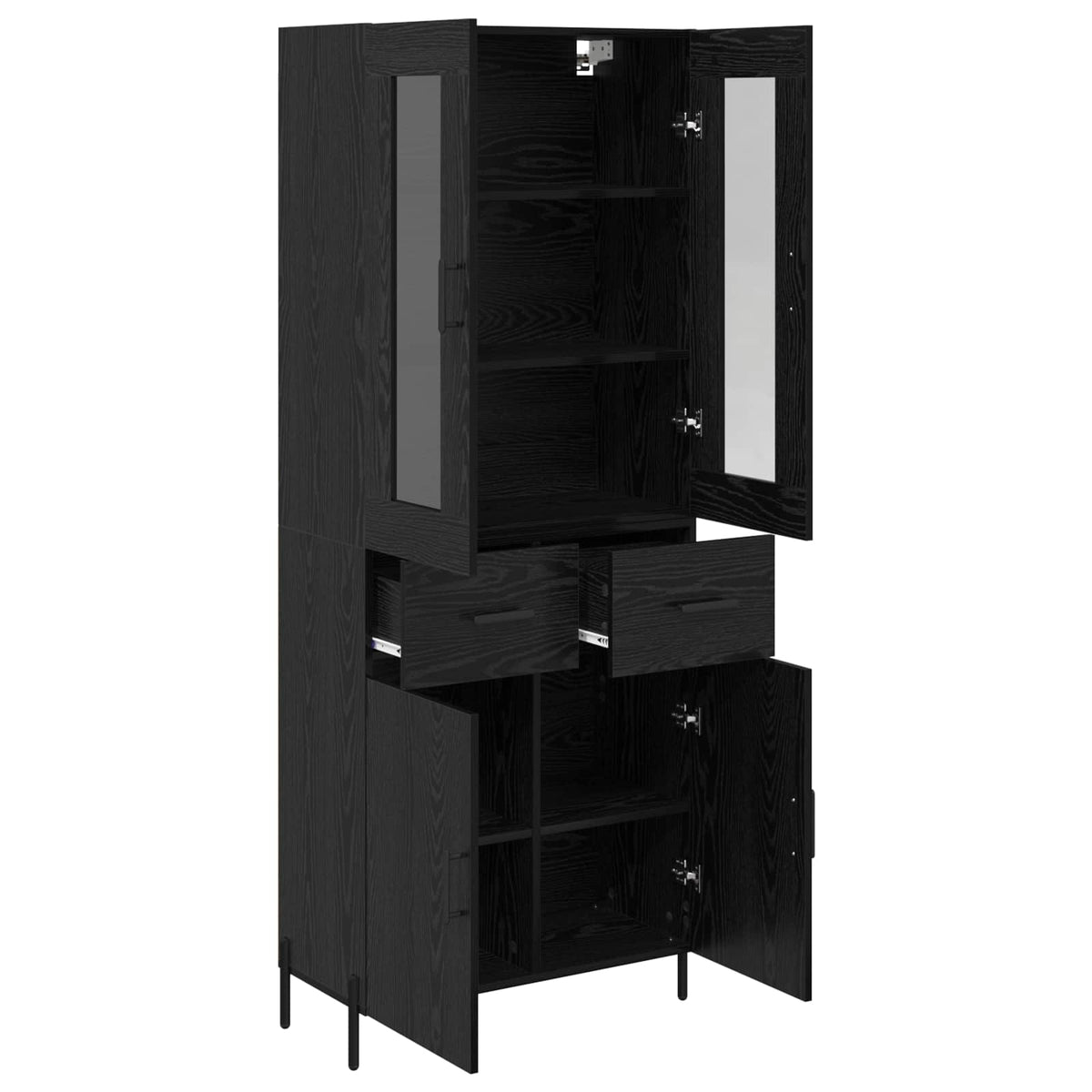 Highboard Crni hrast 69,5 x 34 x 180 cm Konstruirano drvo