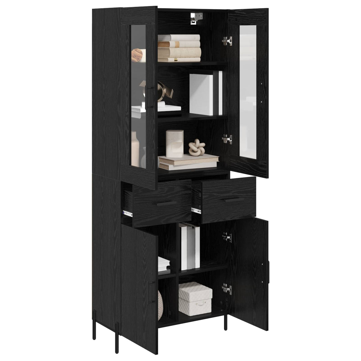 Highboard Crni hrast 69,5 x 34 x 180 cm Konstruirano drvo