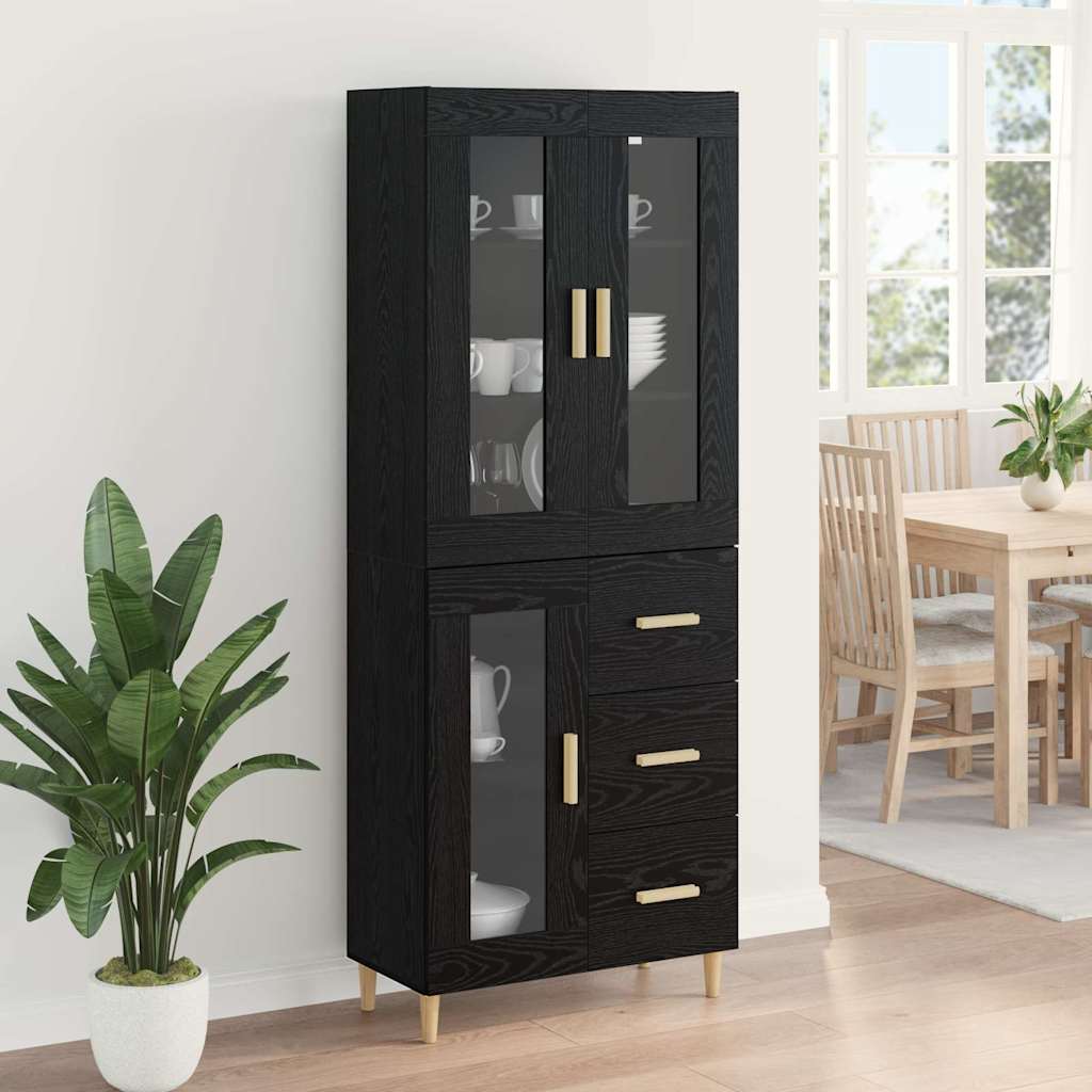 Highboard Crni hrast 69,5 x 34 x 180 cm Konstruirano drvo