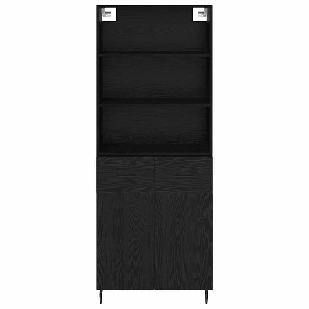 Highboard s ladicama Crni hrast 69,5 x 34 x 180 cm