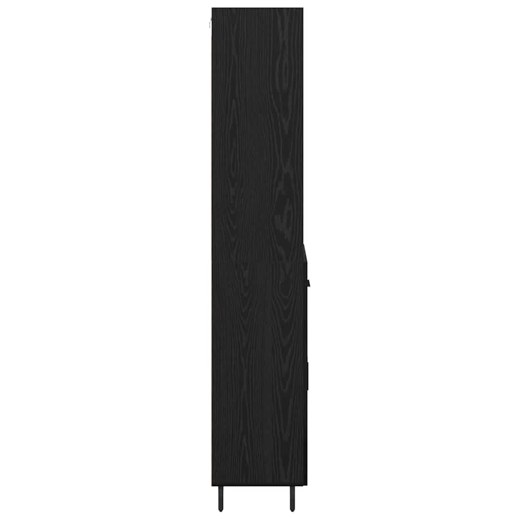 Highboard s ladicama Crni hrast 69,5 x 34 x 180 cm