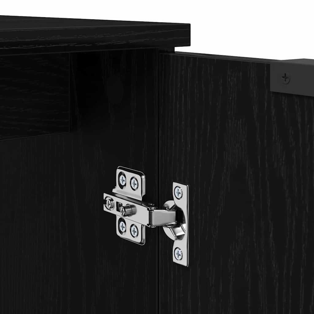 Set ormarića za kupaonicu 2 pcs Crni hrast Konstruirano drvo